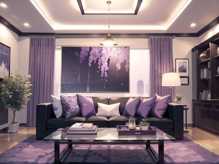 紫の部屋の背景素材