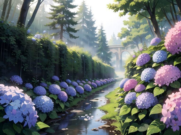 紫陽花の背景素材