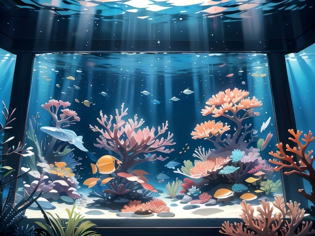 水族館の水槽の背景素材