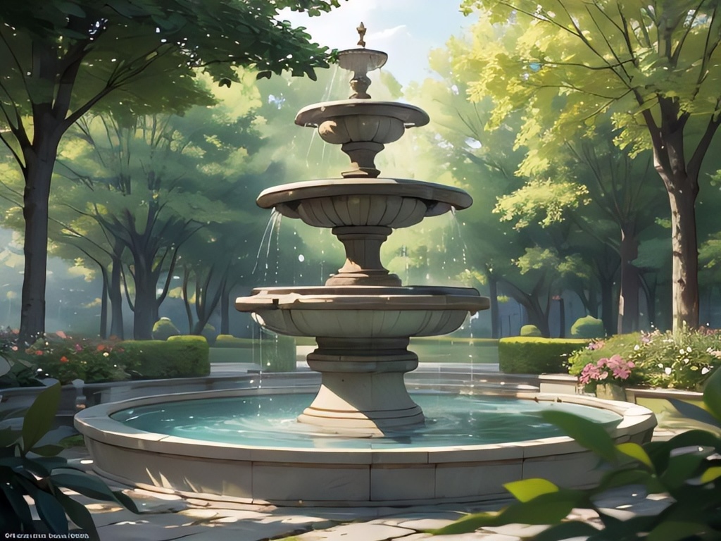 噴水の背景素材