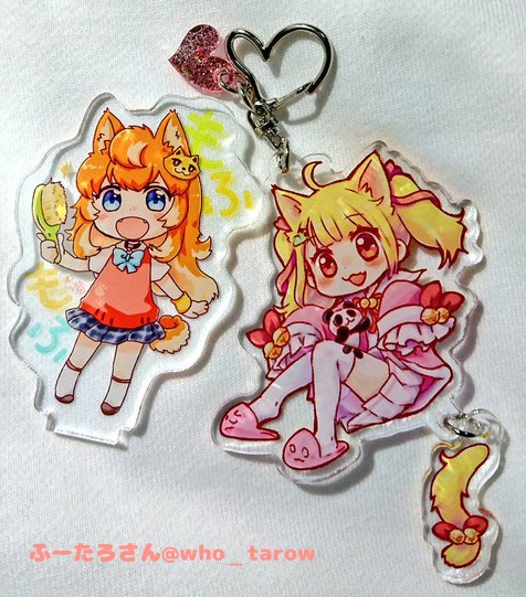 【アクリルキーホルダー】ねこみみしっぽりんりん【☆】