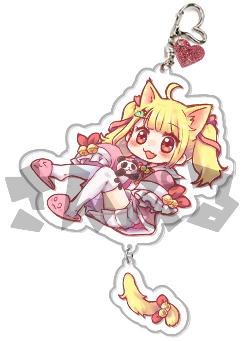 【アクリルキーホルダー】ねこみみしっぽりんりん【☆】