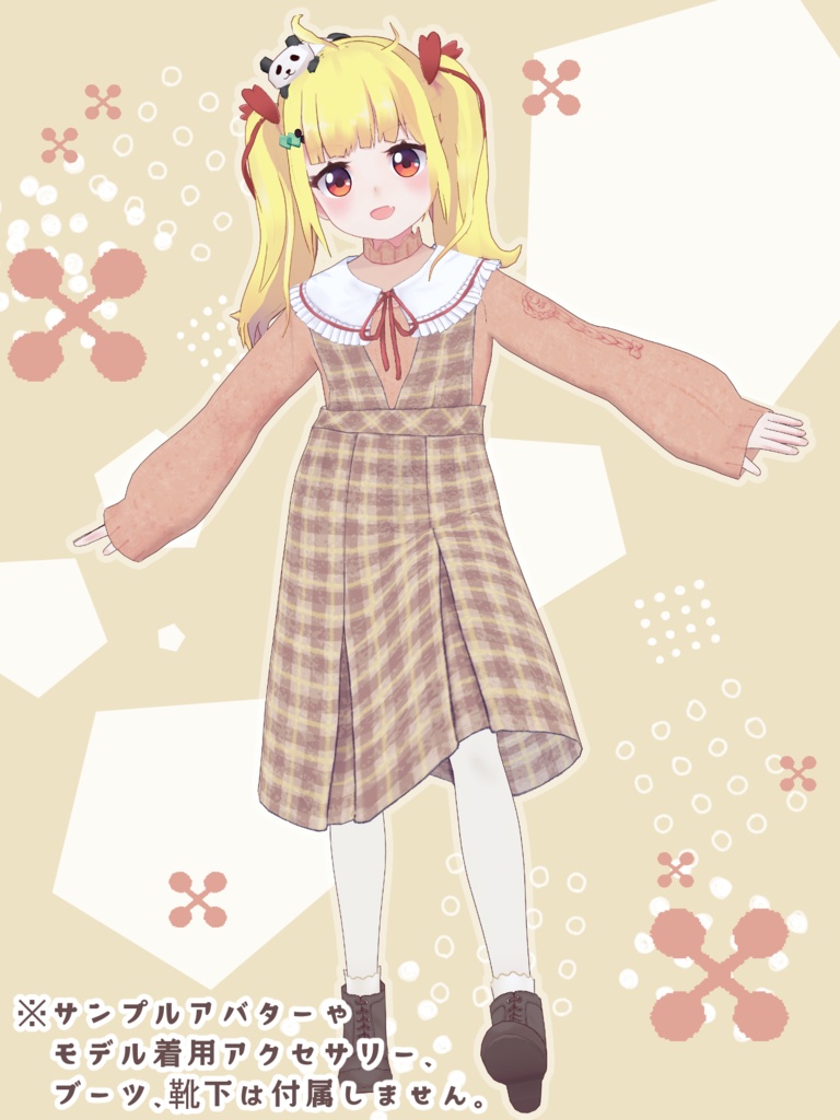 【vroid衣装】レトロワンピコーデ