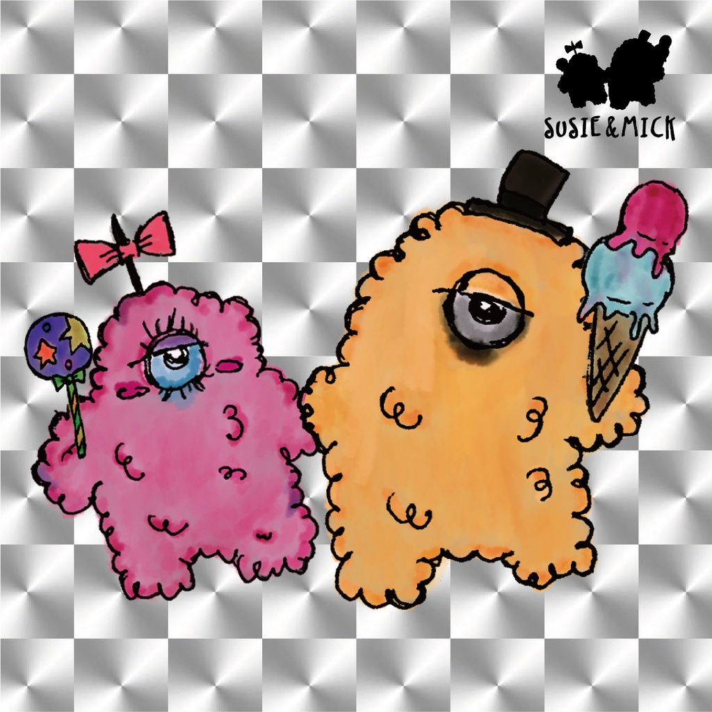 「ハングリーモンスターシリーズ」第3弾【SUSIE&MICK】(スージー&ミック) 1枚 48mm