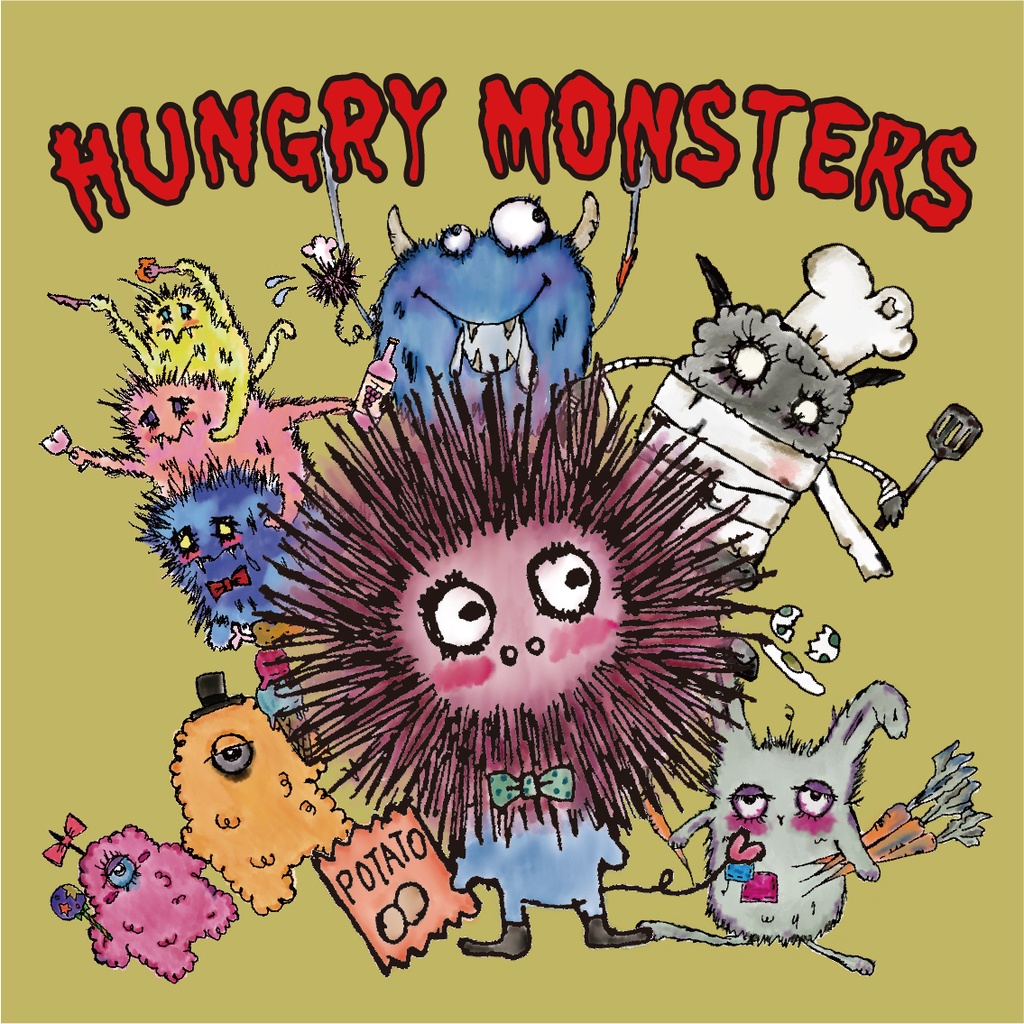 「ハングリーモンスターシリーズ」コンプリートセット 6枚+集合シール1枚