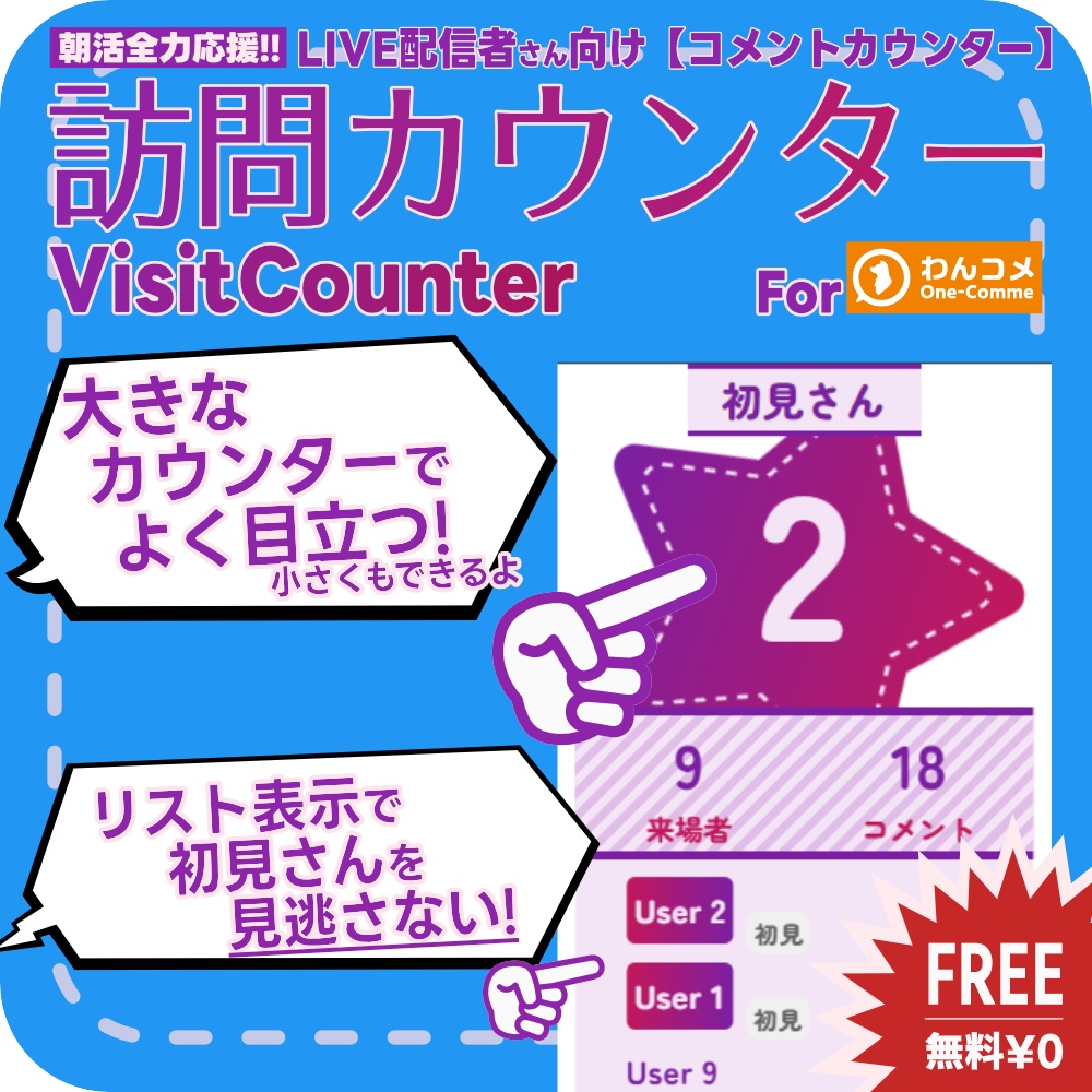 【朝活全力応援】訪問カウンター visitCounter For わんコメ