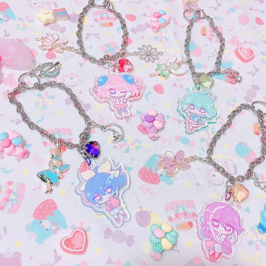 ゆるせり🌸🕊️🍃🌙アクリルバッグチャーム🎀