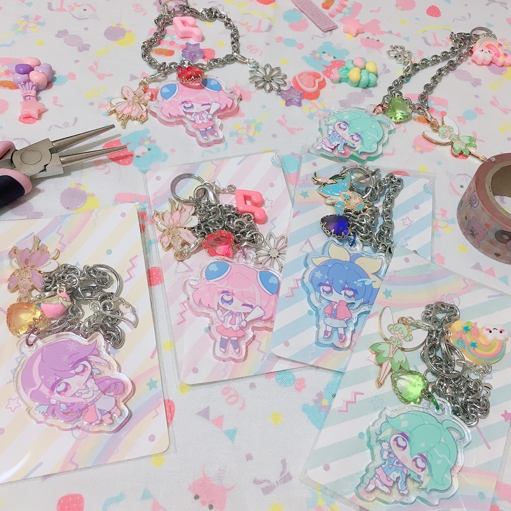 ゆるせり🌸🕊️🍃🌙アクリルバッグチャーム🎀