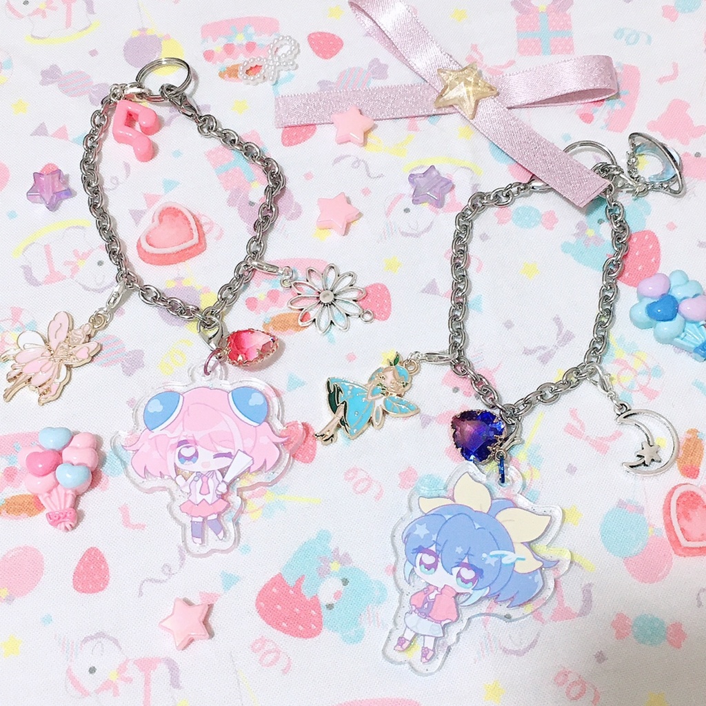 ゆるせり🌸🕊️🍃🌙アクリルバッグチャーム🎀