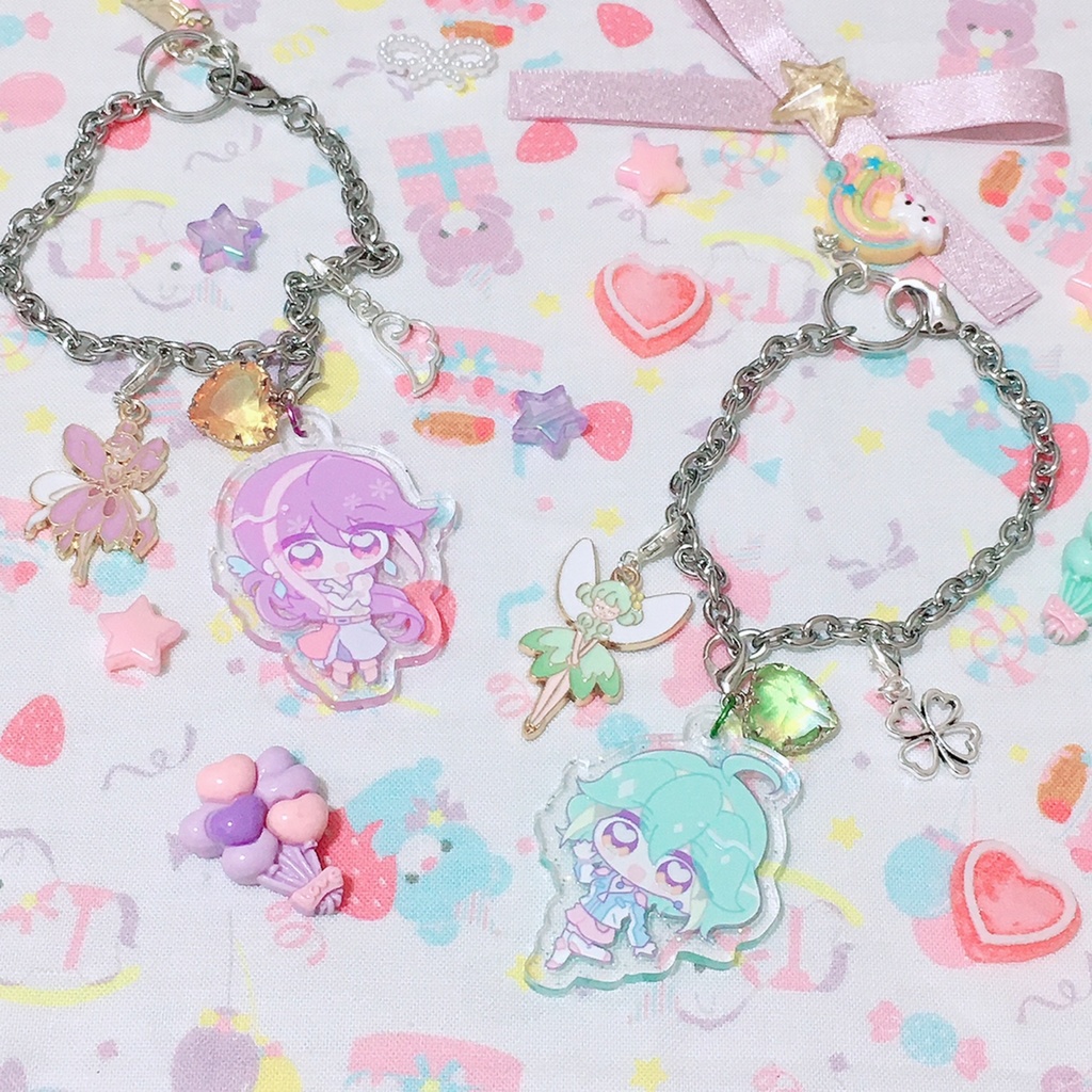 ゆるせり🌸🕊️🍃🌙アクリルバッグチャーム🎀