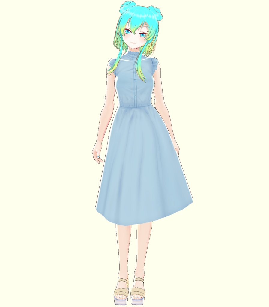 【無料版あり】シンプルフレンチ袖ワンピース