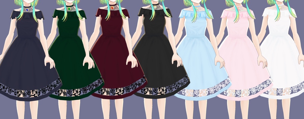 【無料版あり】オフショルダーワンピース