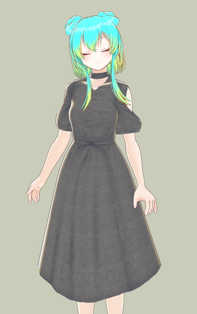 肩あきニットワンピース