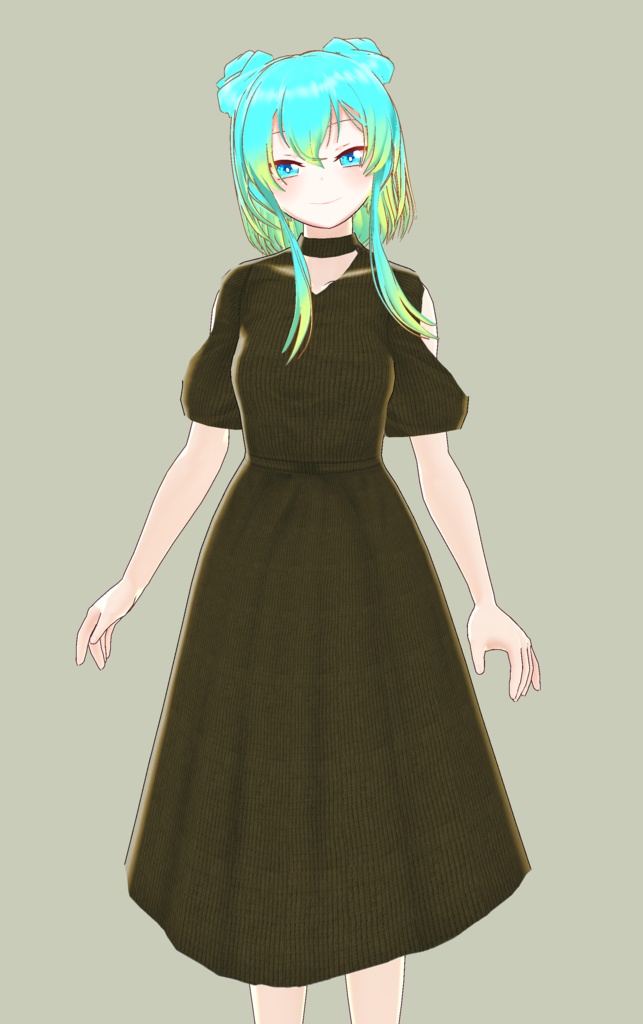 肩あきニットワンピース