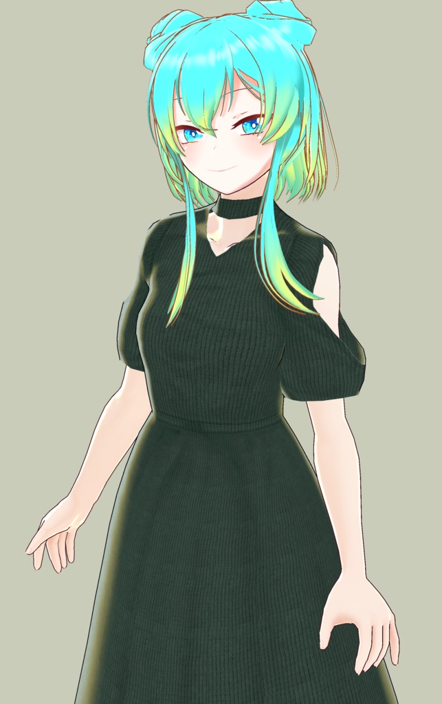 肩あきニットワンピース