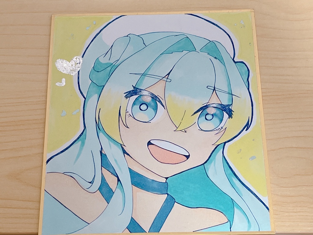 直筆イラストミニ色紙
