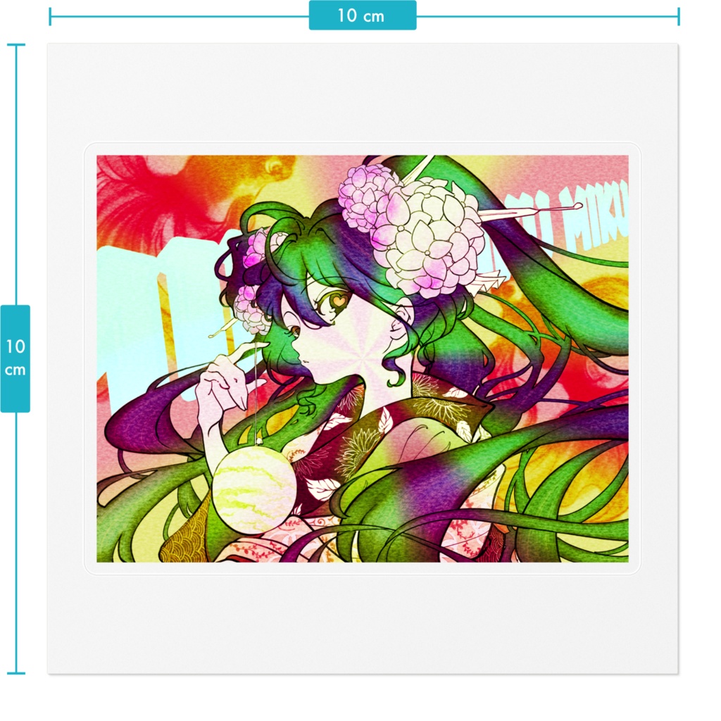 ミクファンアートステッカー 10×10(cm)