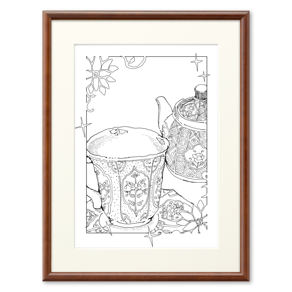 ティーセットの複製画