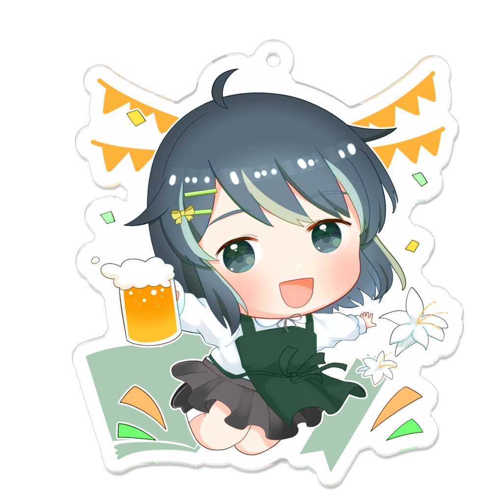 【湯町りこ】１周年キーホルダー（ビール）