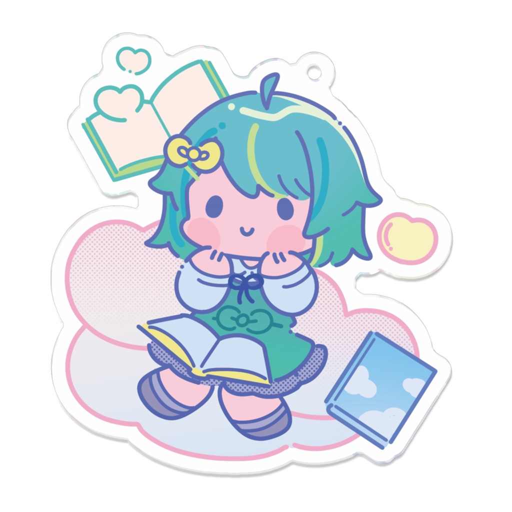 【湯町りこ】アクリルキーホルダー（読書）【4周年】