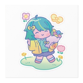 【湯町りこ】ステッカー【4周年】