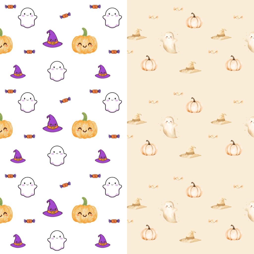 ほんわかハロウィン素材セット｜子ども＆大人かわいい2枚入り（商用利用OK）