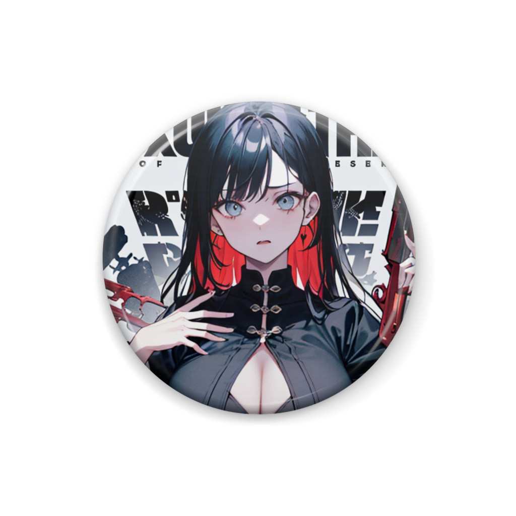 美女缶バッジ