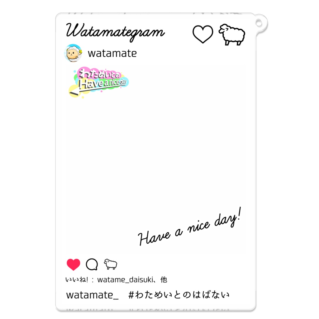 【非公式】#わためいとのはばない インスタグラム風アクリルキーホルダー