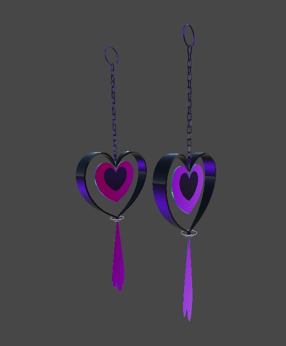 Heart-shaped drop earrings耳坠
