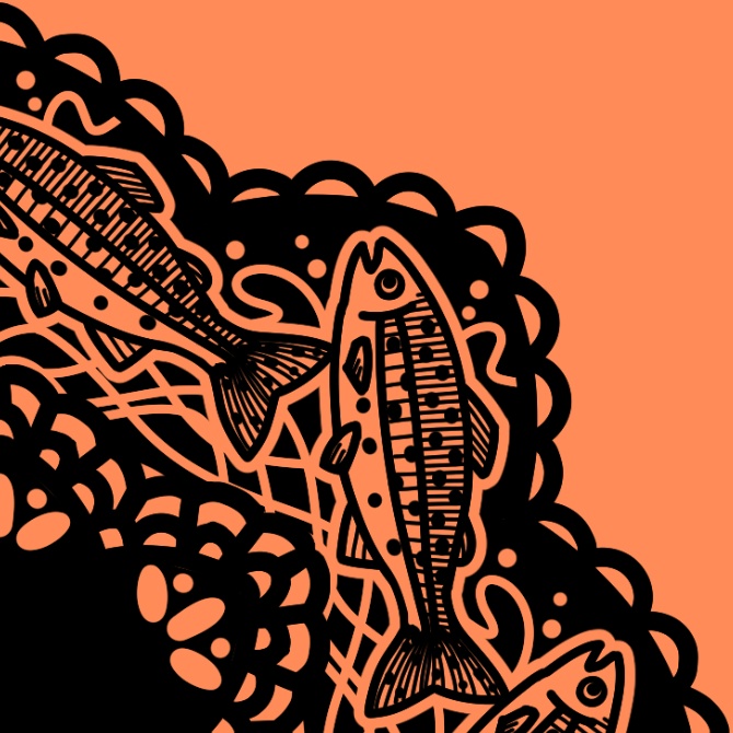 サーモンレース(透過PNG/商用利用OK)