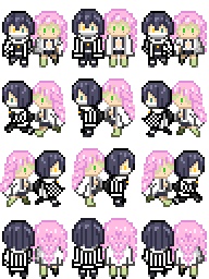 【ピクスクアバター】手繋ぎおばみつ4種