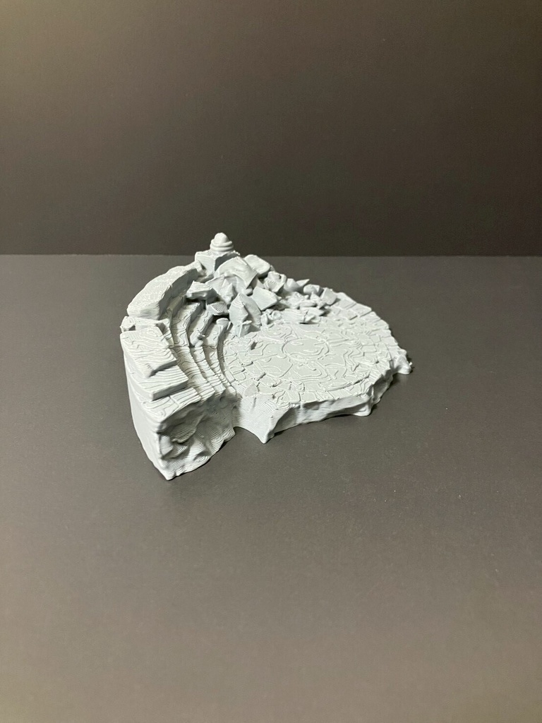 【遺跡】石造円形ステージ フィギュア台座 全2色|幅15cm 階段状の遺跡ジオラマベース グレー・ホワイト ファンタジー・ダンジョンの情景に