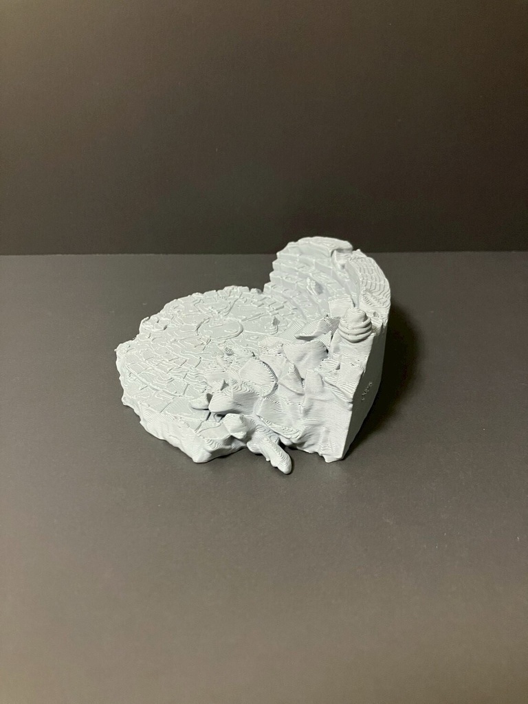 【遺跡】石造円形ステージ フィギュア台座 全2色|幅15cm 階段状の遺跡ジオラマベース グレー・ホワイト ファンタジー・ダンジョンの情景に