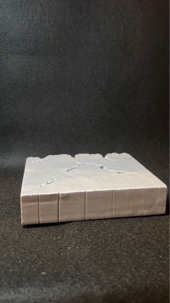 【岩場】ひび割れた地面 フィギュア台座 幅15cm|崩れた岩肌のジオラマベース 高さ約5cm バトル・決戦シーンに 岩場シリーズ