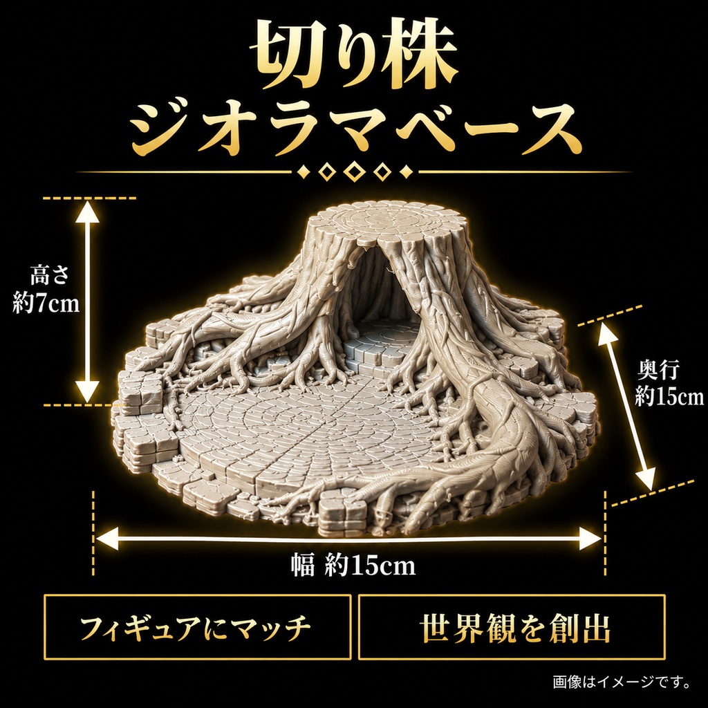 【新作❗️】切り株 ジオラマベース フィギュア台座 模型