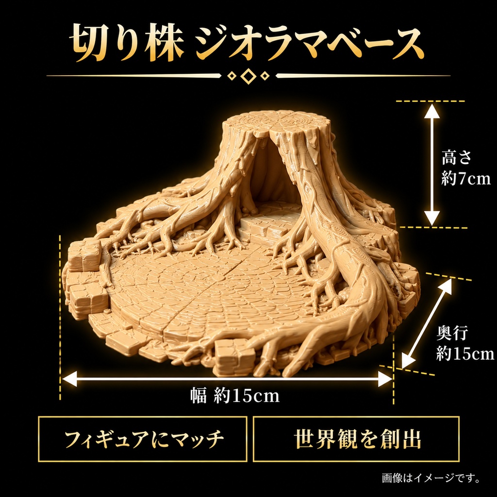 切り株 ジオラマベース フィギュア台座 模型 遺跡風