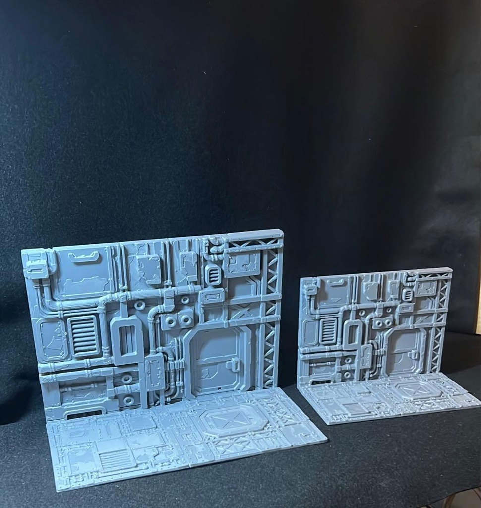 【BIGサイズ❗️】SFメカニカル壁面ジオラマベース フィギュア台座