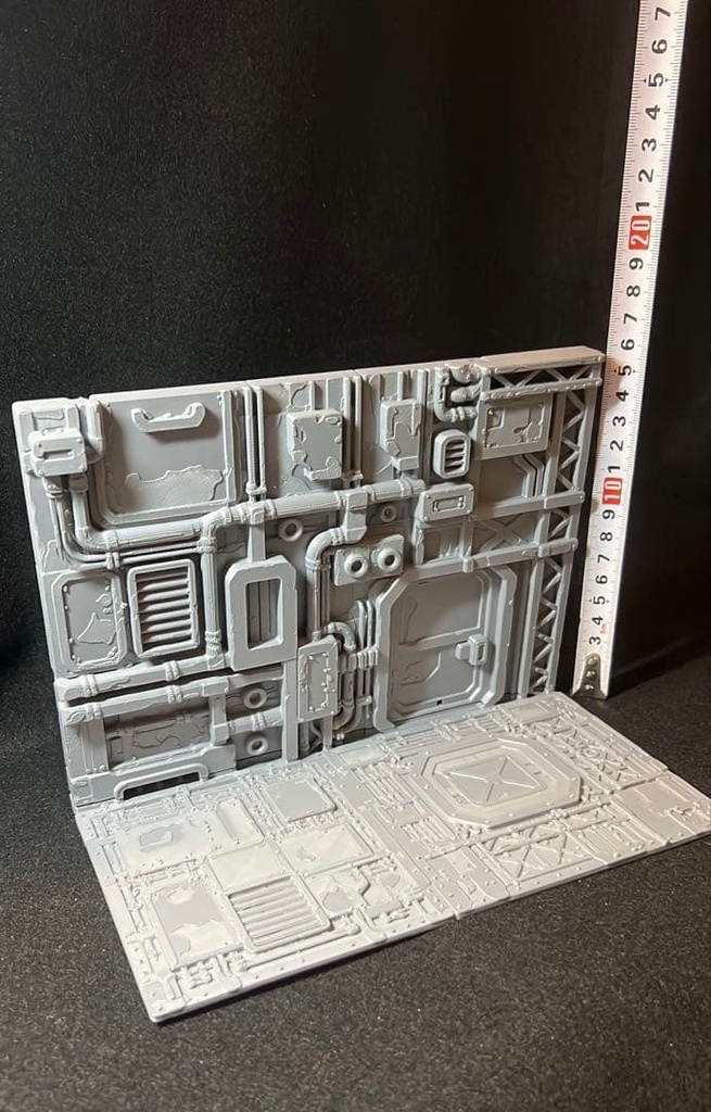 【BIGサイズ❗️】SFメカニカル壁面ジオラマベース フィギュア台座