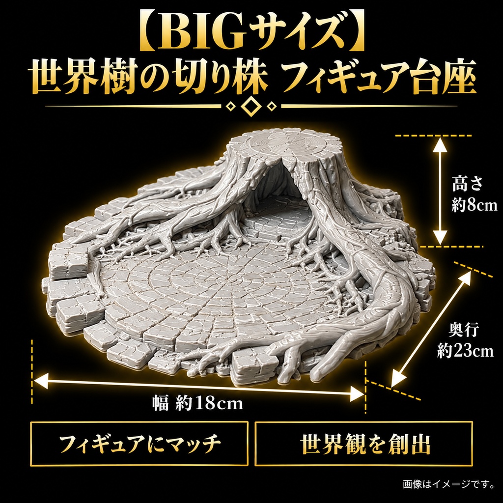 【BIGサイズ】世界樹の切り株 ジオラマベース フィギュア台座 模型 ディスプレイ