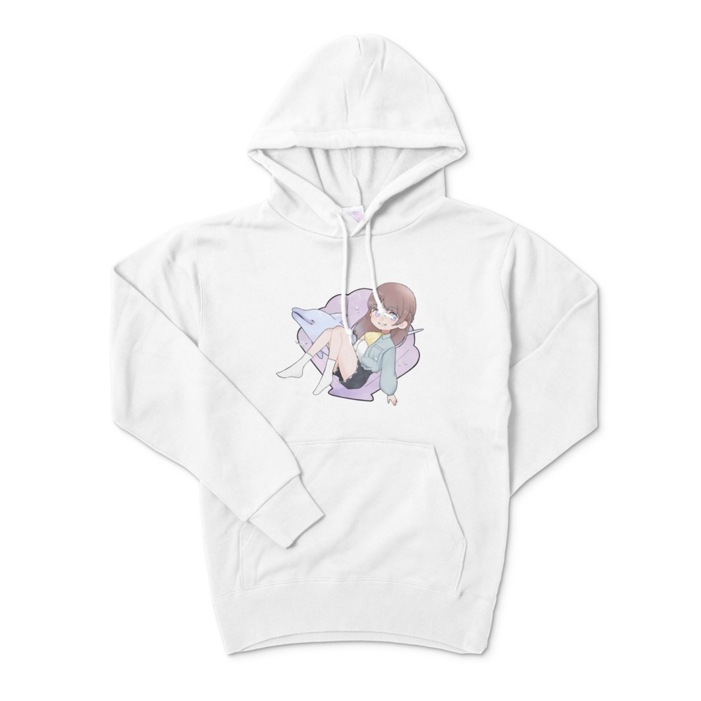 Mariといるかのパーカー(ホワイト)