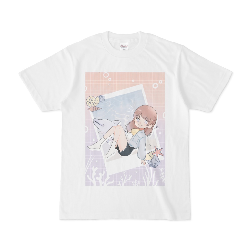 MariといるかのTシャツ in the sea ver.