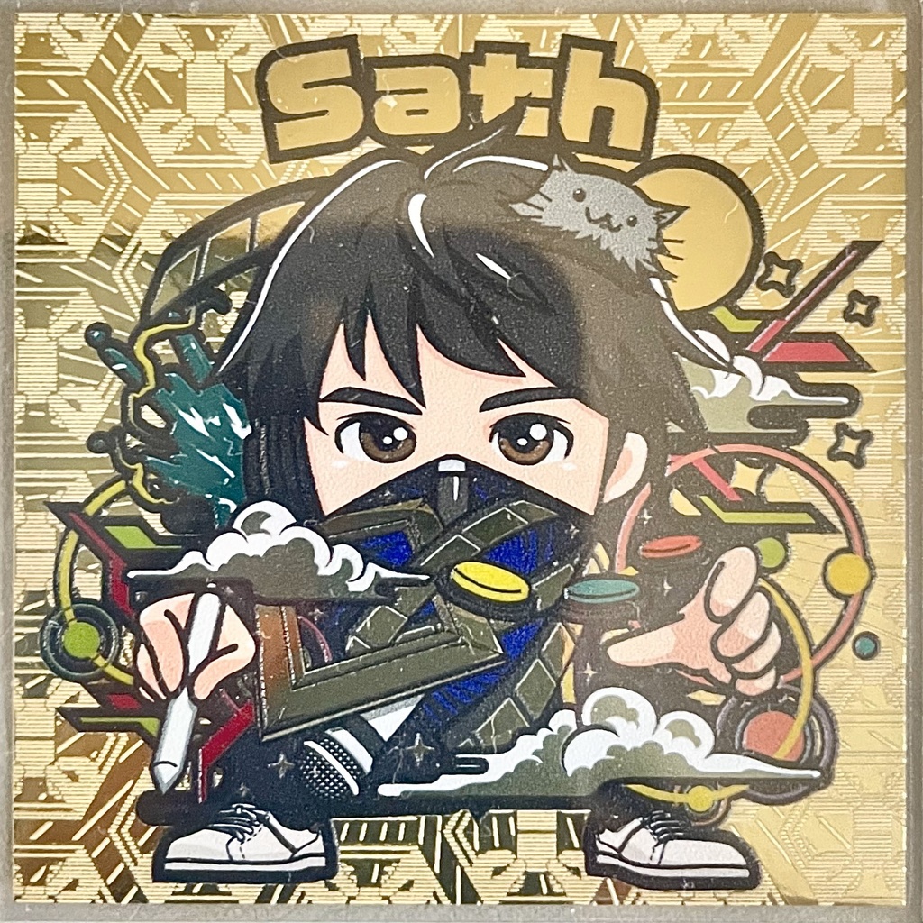 Sath 名刺シール (ツヤ金フィルム)