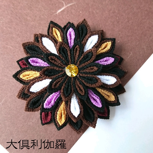 【刀剣乱舞】刀剣男士モチーフつまみ細工クリップブローチ:大