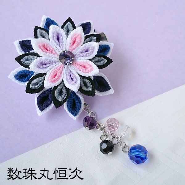 【刀剣乱舞】刀剣男士モチーフつまみ細工クリップブローチ:小