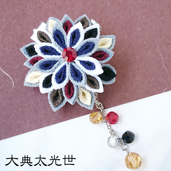 【刀剣乱舞】刀剣男士モチーフつまみ細工クリップブローチ:小