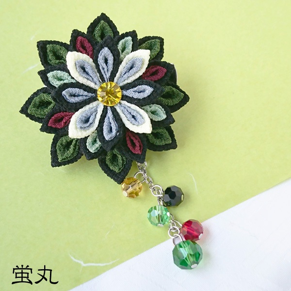 【刀剣乱舞】刀剣男士モチーフつまみ細工クリップブローチ:小