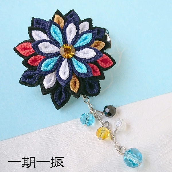 【刀剣乱舞】刀剣男士モチーフつまみ細工クリップブローチ:小