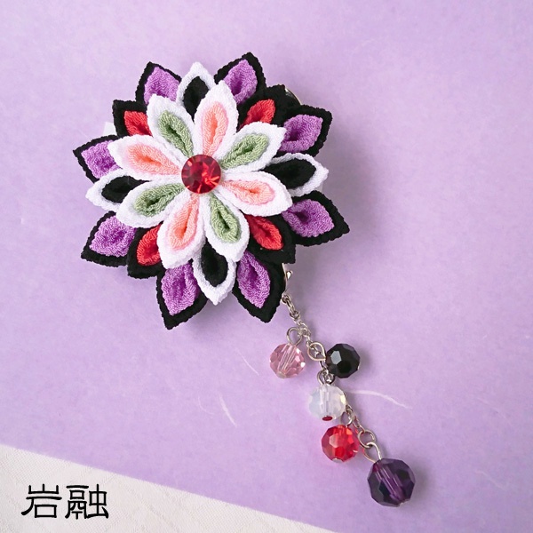 【刀剣乱舞】刀剣男士モチーフつまみ細工クリップブローチ:小