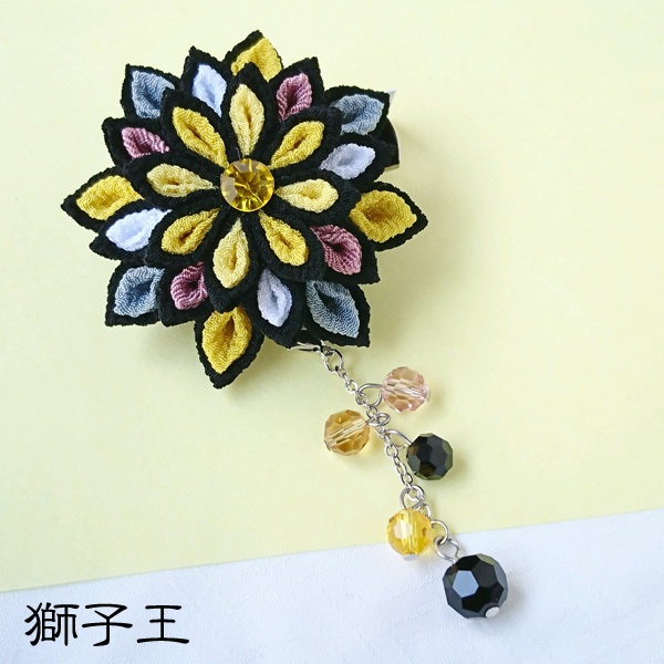 【刀剣乱舞】刀剣男士モチーフつまみ細工クリップブローチ:小