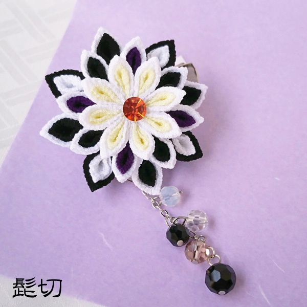 【刀剣乱舞】刀剣男士モチーフつまみ細工クリップブローチ:小